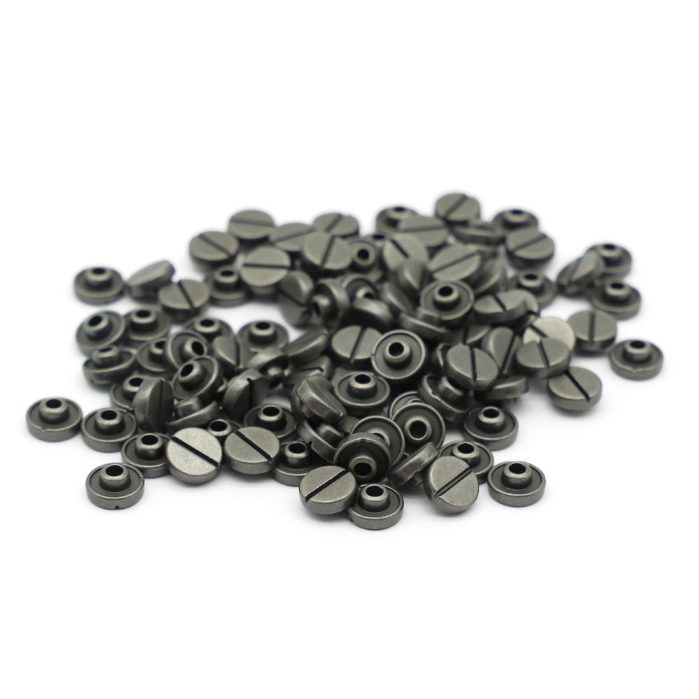 Хольнитены джинсовые ⌀9,5 мм Винт цв.металл (без гвоздя), темное серебро, 69057, 100 шт