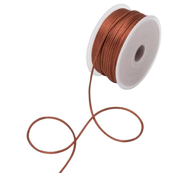 Шнур атласный корсетный ⌀2.0 мм / 50 метров, 3136 коричневый