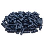 Фиксатор (зажим) для шнура пластик 2 отв., ⌀4.0 мм, 9х22 мм, цилиндр, ПП, т.синий, 100 шт