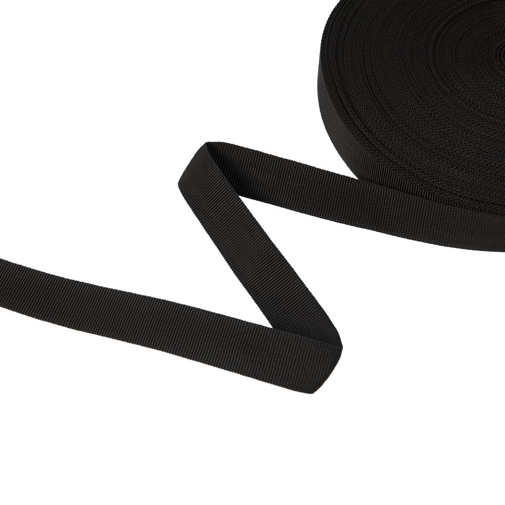 Стропа (ременная лента) 30 мм / 50 метров, толщ. 1.07 мм, [16 г/пог.м], 100% п/п, G-30 BL, черный, Gamma G-30 BL