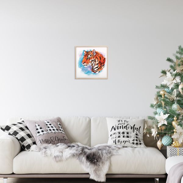 Набор для вышивания нитками Panna, Акварельный тигр, 25х25 см