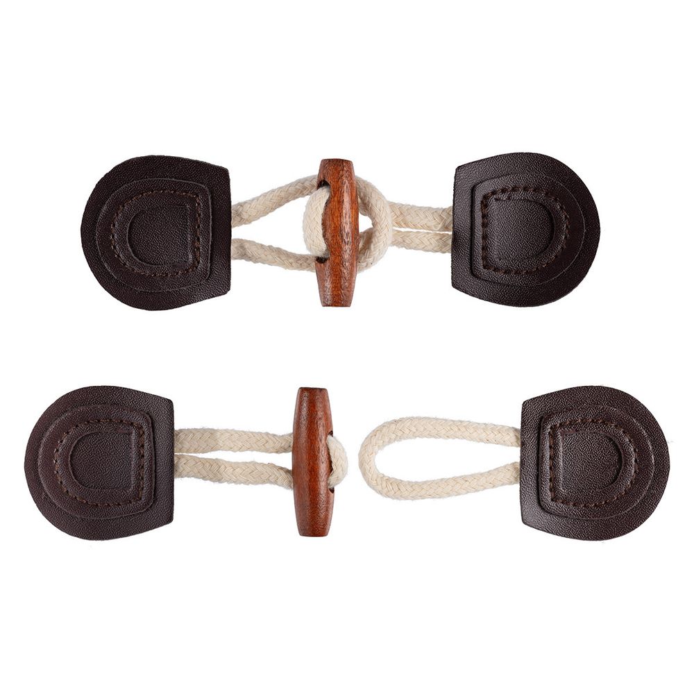 Пуговицы 160 мм, 4 шт, искусственная кожа текстиль, №303 коричневый, Blitz DRN 0116