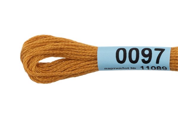 Мулине Gamma 100% хлопок, цв.0097 золотисто-коричневый, 24 мотка по 8 метров