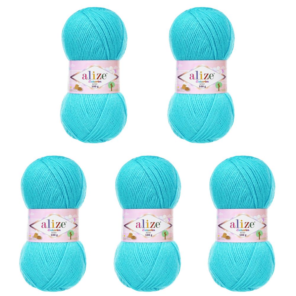 Пряжа Alize (Ализе) Sekerim Bebe / уп.5 мот. по 100 г, 320м, 287 бирюзовый
