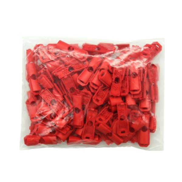 Наконечник для шнура пластик 13х9 мм, ПП ярко-красный, 100 шт