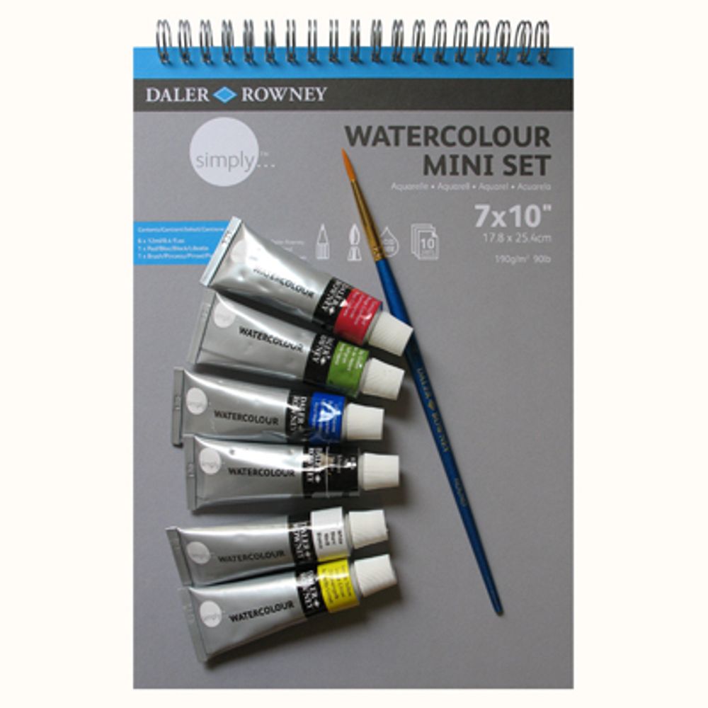 Краска акварель Simply Мини с блокнотом 6 цв. 12 мл, Daler Rowney D134500900