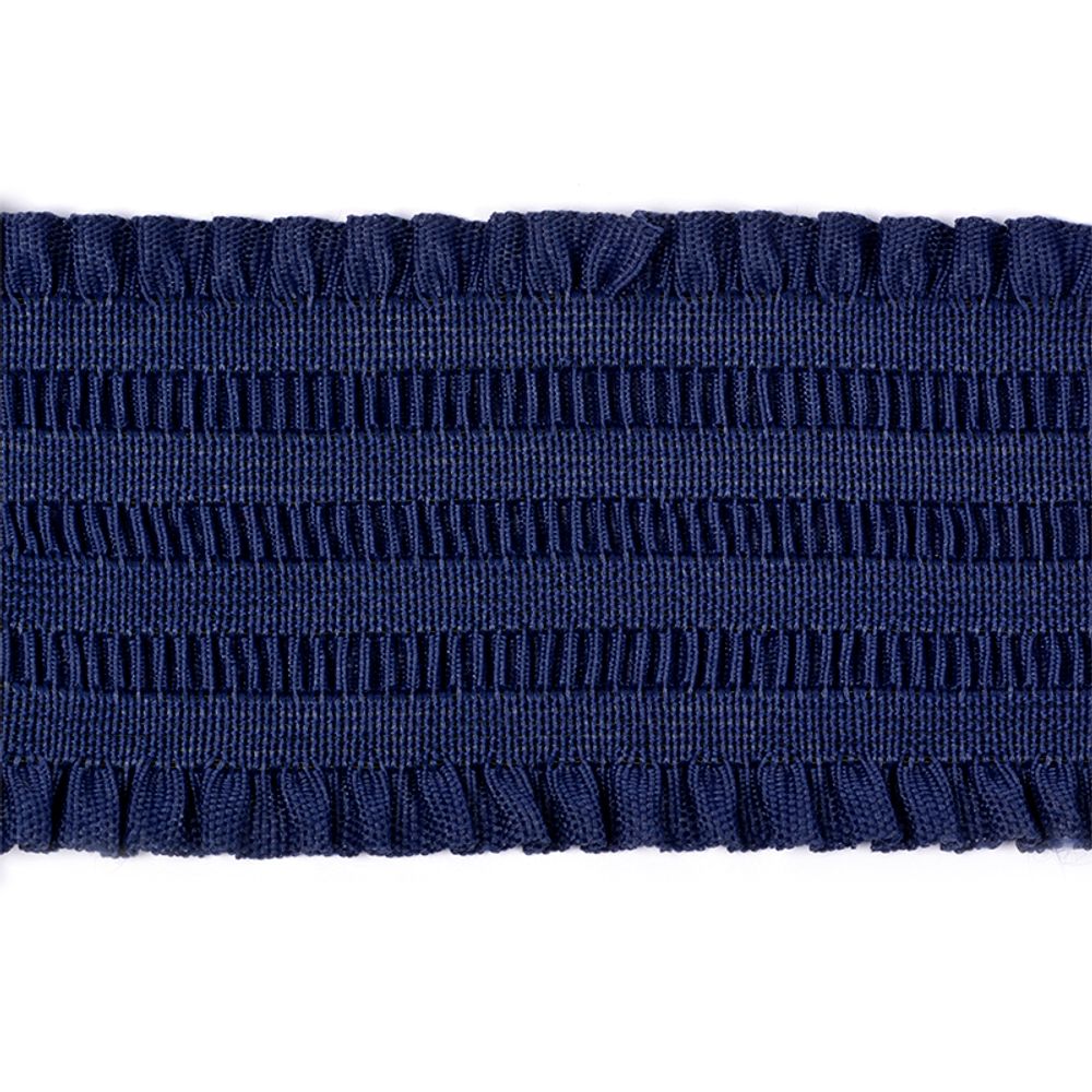 Резинка декоративная c рюшами ET08330, 70мм 330 т.синий, 30м