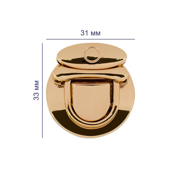 Замок для сумки 33х31 мм, 5 шт, золото, Gamma LBZ-7G