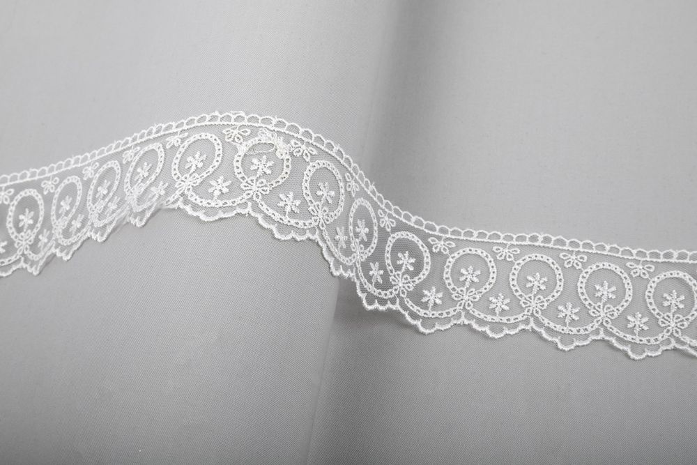 Кружево на сетке 45 мм / 10 м, молочный, Blitz BLKM-4501