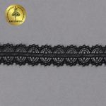 Кружево отделочное в стиле "трикотаж" диз. 932, цв.черный, уп. 22,86 м