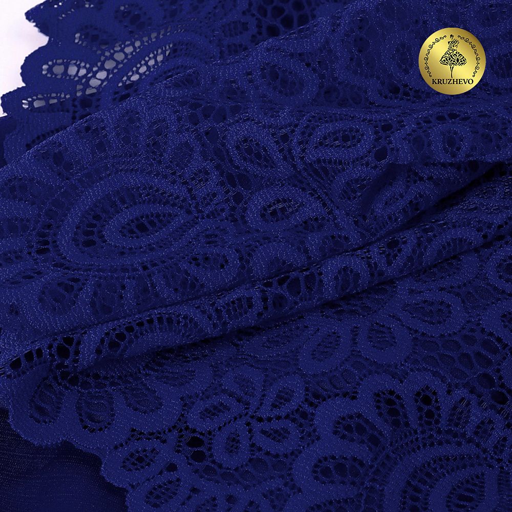 Кружево бельевое эластичное 205 мм / 3 м, TBY.YSTL00839, цв.L1832 синий, Kruzhevo