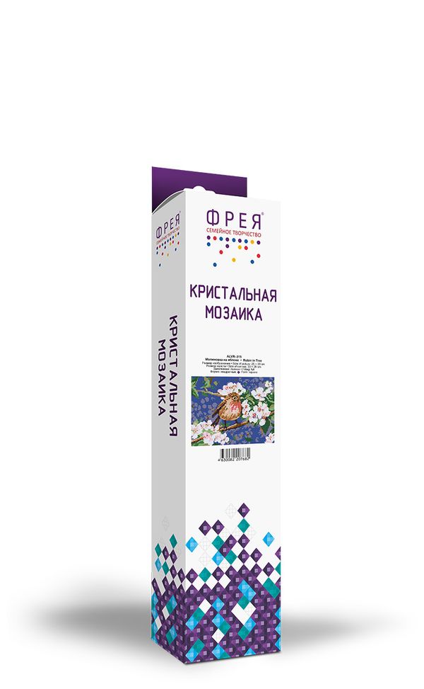 Алмазная (кристальная) мозаика Фрея, Малиновка на яблоне, 25х20 см