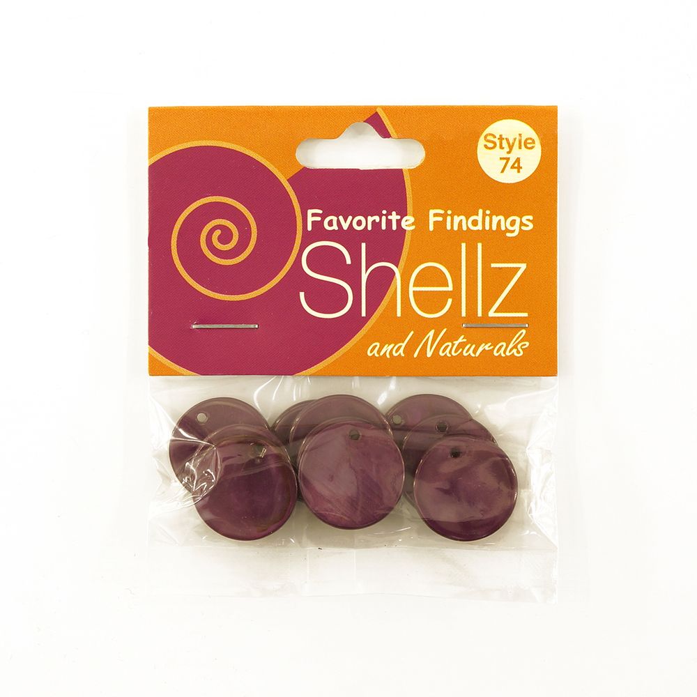 Пуговицы Shellz &amp; Natural Round River Shell Dangles 20 мм, сливовый, 10 шт, Blumenthal Lansing