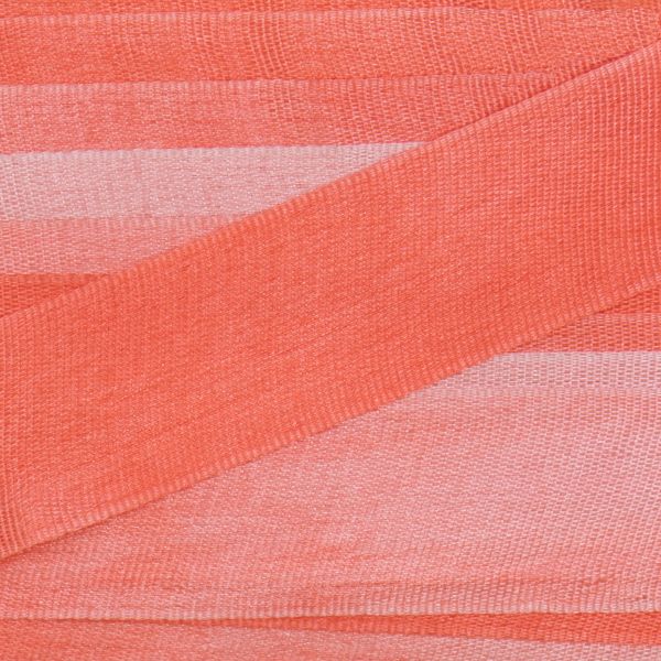 Лента (тесьма) шелковая 13.0 мм / 9.1±0.5 метров, M016 коралловый/бл.розовый, Gamma SRM-13