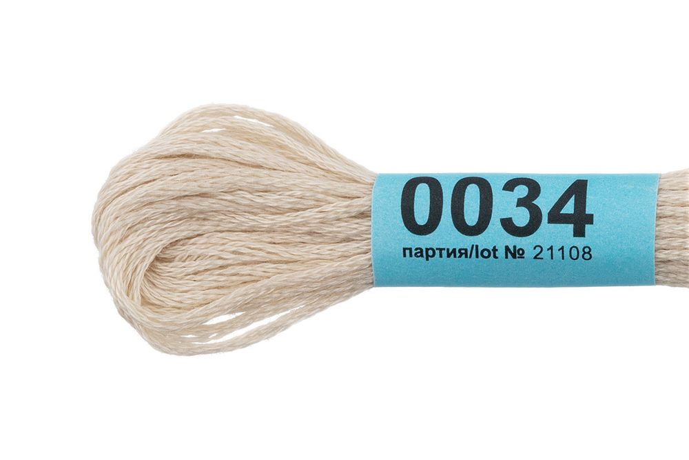 Мулине Gamma 100% хлопок, цв.0034 бл.серый, 24 мотка по 8 метров