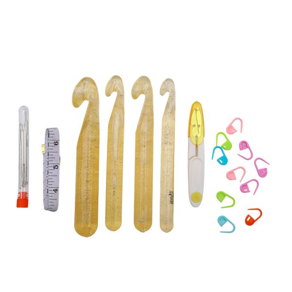 Набор крючков 15/18/20/25мм с вязальными принадлежностями, 27 предметов Hobby&Pro, CK139