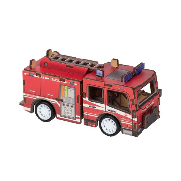 Пазл объемный 3D, 29 элементов, Серия Транспорт (мини) Пожарная машина, Rezark ROM-02