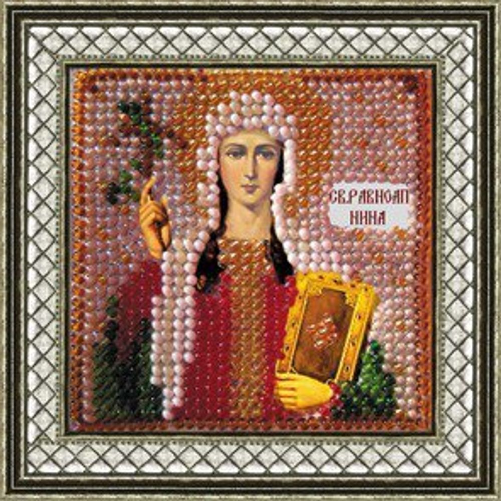 Рисунок для вышивания Вышивальная мозаика (ткань), 4051 Икона Св.Равноапостальная Нина 6,5х6,5 см