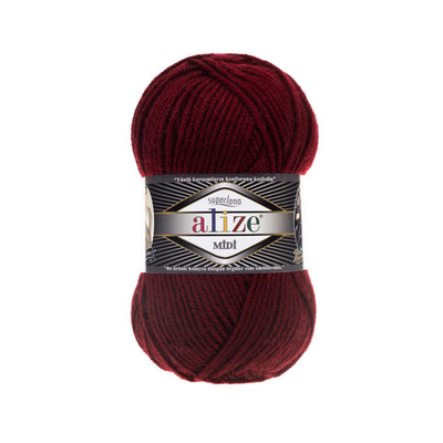 Пряжа Alize (Ализе) Superlana Midi / уп.5 мот. по 100 г, 170м, 057 бордовый A