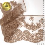Кружево на сетке с матовой нитью жесткое, 130 мм, диз. 170, цв.N4815 кофе уп. 13.71 м, Kruzhevo