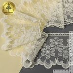 Кружево на сетке широкое диз.BL.40468 130мм цв.W1515 молочный уп.13.71 м, Kruzhevo