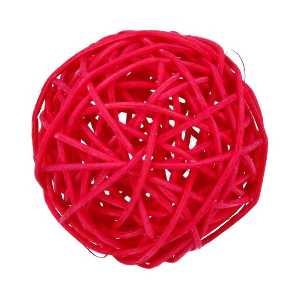 Шары декоративные из ротанга 7 см, 6 шт, №12 красный, Blumentag BRF-7