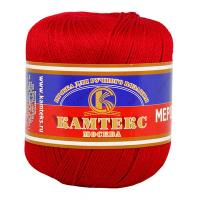 Пряжа Камтекс Мерсеризованный хлопок / уп.10 мот. по 50 г, 200 м, 046 красный