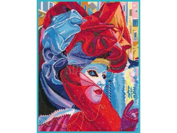 Набор для вышивания нитками Нитекс, Венецианский карнавал 28х35 см