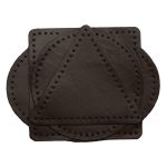 Набор заплаток пришивных из кожи, круг, квадрат, треугольник, овал 8см, с перфорацией, 4 шт (03 темно-коричневый), 9743