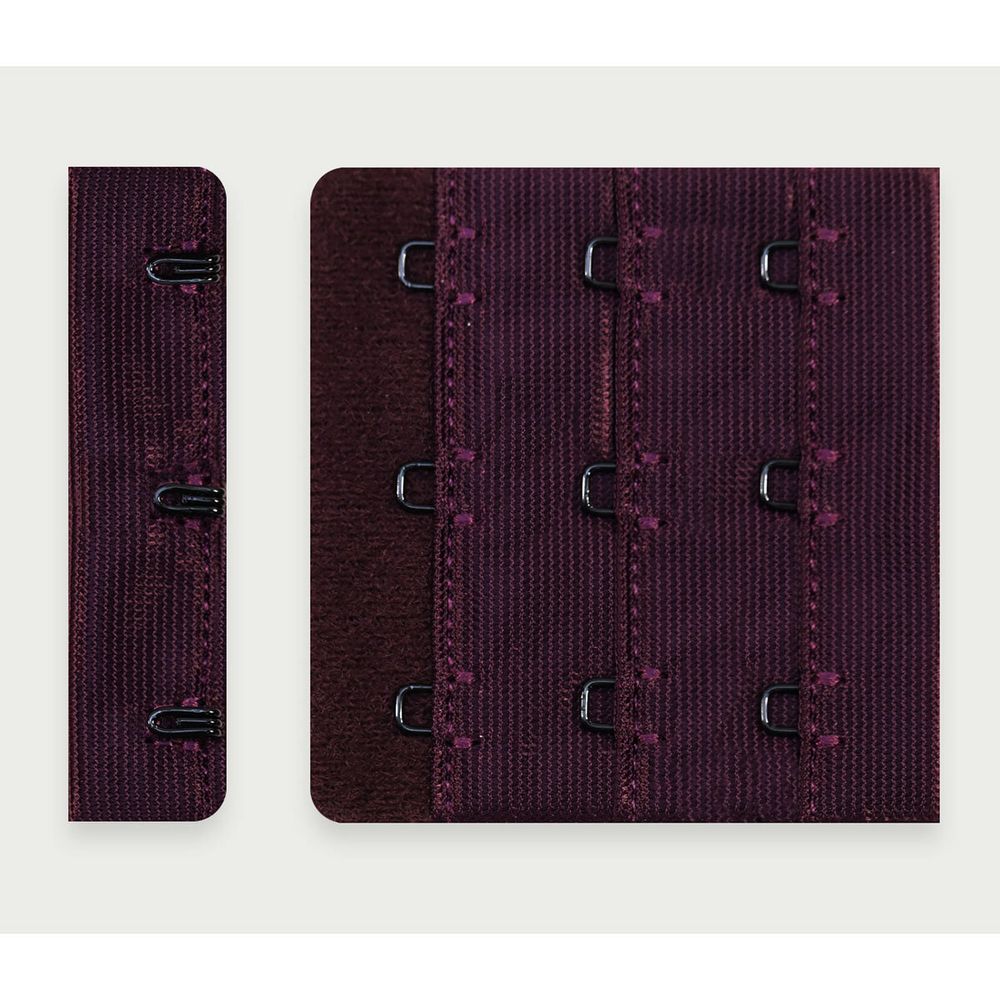 Застежки для бюстгальтера текстильные 3х3, 57 мм, 25 шт, 076 сливовое вино, Arta