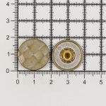 Часть кнопки Альфа (S-образная) ⌀19 мм (A-часть), 5/19, цв.белый зол цв.мет клетка (А) 19 мм, 20 шт