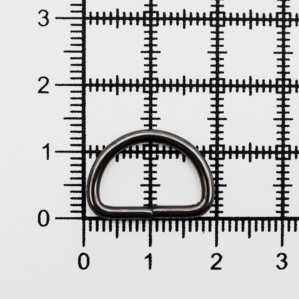 Полукольцо сварное металл внутр. 15 мм (внешн. 19х14 мм, ⌀2 мм), 100 шт, черный никель, 816-112