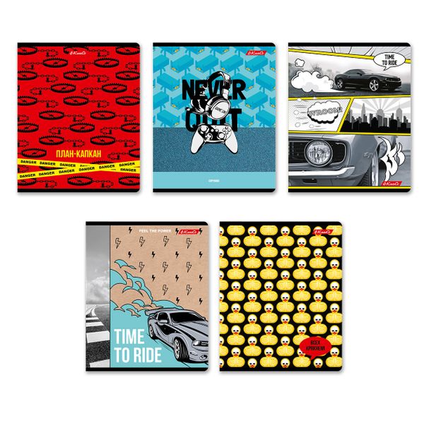 Тетрадь ученическая общая, глянцевая ламинация, A5+ 48 л. на скобе 65 г/м², белизна 100%, 10 шт, клетка в термоусадочной пленке, 000733 Время тусить!, Светоч 48ТЕТк-004