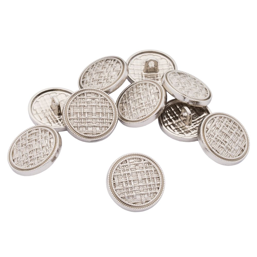 Пуговицы на ножке 28L=18 мм, металл, Silver (серебристый), 10 шт, MP06