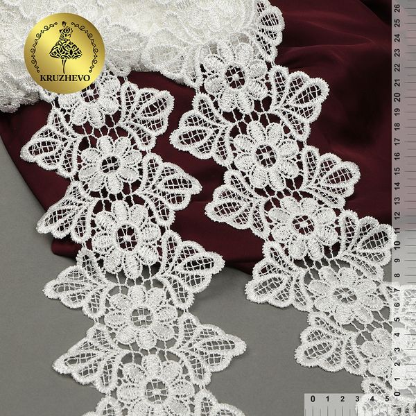 Кружево гипюр (плетёное) 105 мм, TBY.C01625C, теплый белый, 13.71м, Kruzhevo