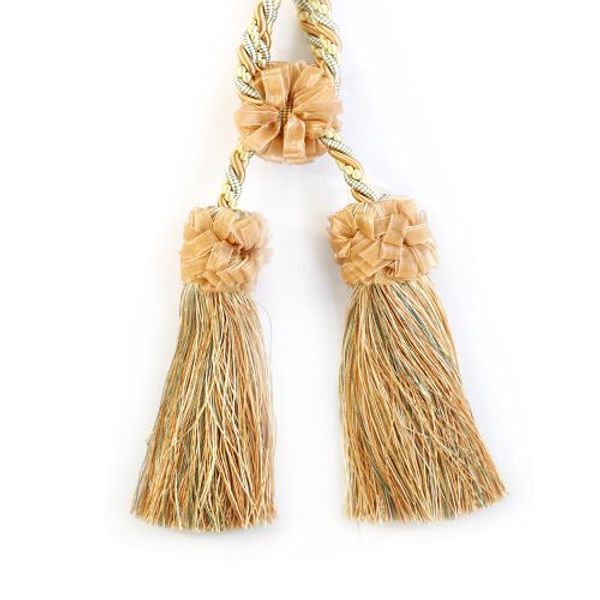 Кисти шторные 700.0 мм (общая) / 230.0 мм (кисть), цв.беж/серебро NB325B, 1 пара