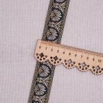 Лента (тесьма) жаккардовая 33.0 мм / 10±0.5 метров, черный/серебро, 3AR2681