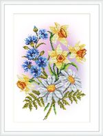 Набор для вышивания нитками МП Студия, Музыка цветов, 30х40 см
