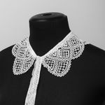 Накладной кружевной воротник 30х35 см, матовая нить Kruzhevo TBY.13/192, цв.белый уп.1шт