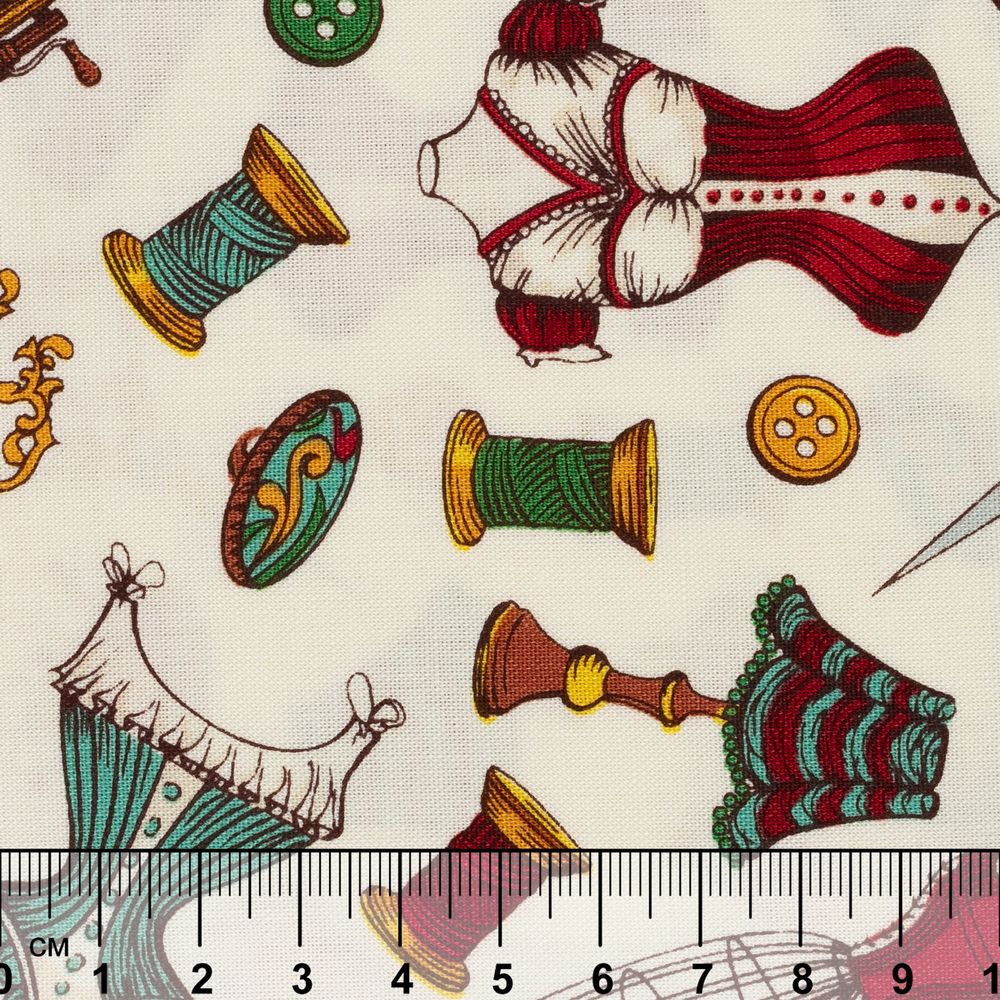 Ткань для пэчворка Peppy Век моды, отрез 50х55 см, 146 г/м², ВМ-15 бежевый, Peppy