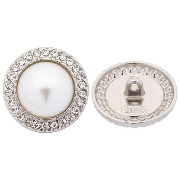 Пуговицы на ножке 36L=23 мм, металл, Silver (серебристый), 10 шт, MP15