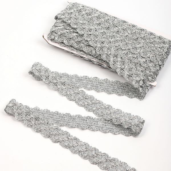 Тесьма отделочная 23 мм / 13.71 метров, TBY 904 цв.серебро