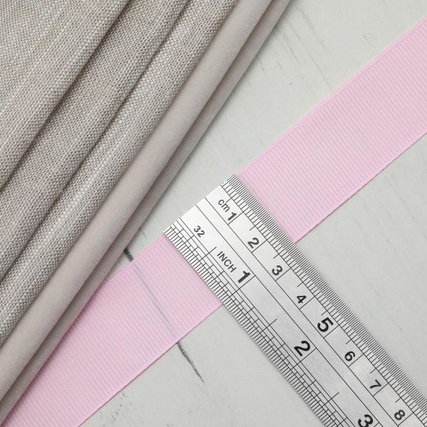 Лента репсовая (в рубчик) 25.0 мм, 011 розовый, уп.18,28 м