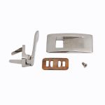 Застежка декоративная металл 24х47 мм, никель, 2 шт