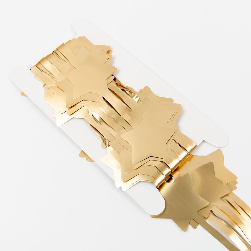 Занавес праздничный фигурный 100х200 см, 02-золотистые звезды, матовые, Boomzee GBZ-08