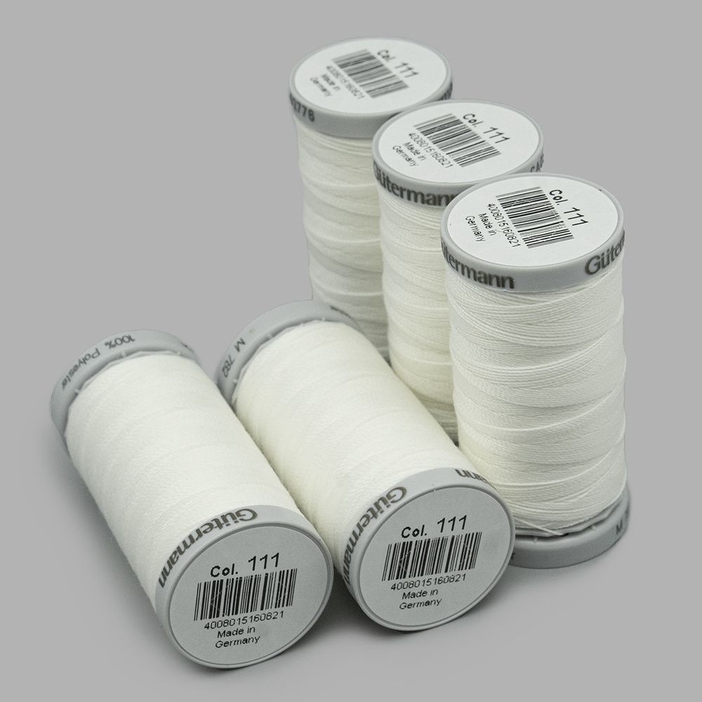 Нитки суперкрепкие Gutermann Extra Strong M782, 100м, 111 айвори, 5 катушек