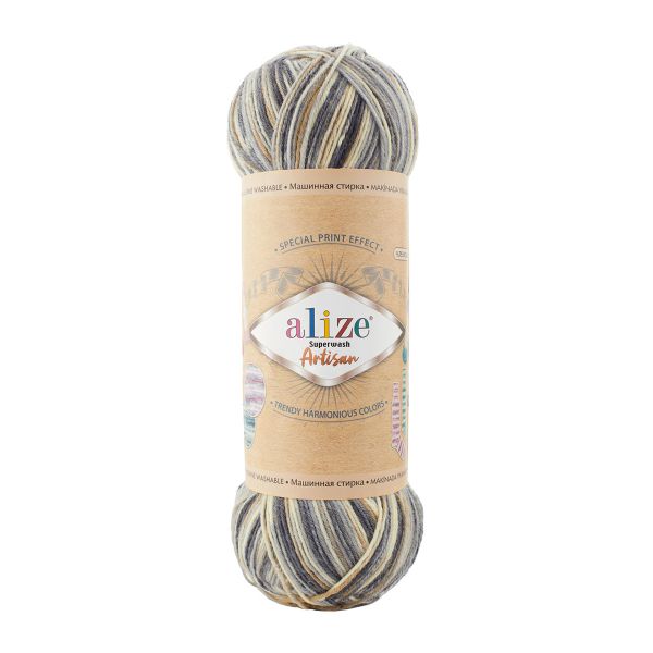 Пряжа Alize (Ализе) Superwash Artisan / уп.5 мот. по 100 г, 420 м, 9005 секционный