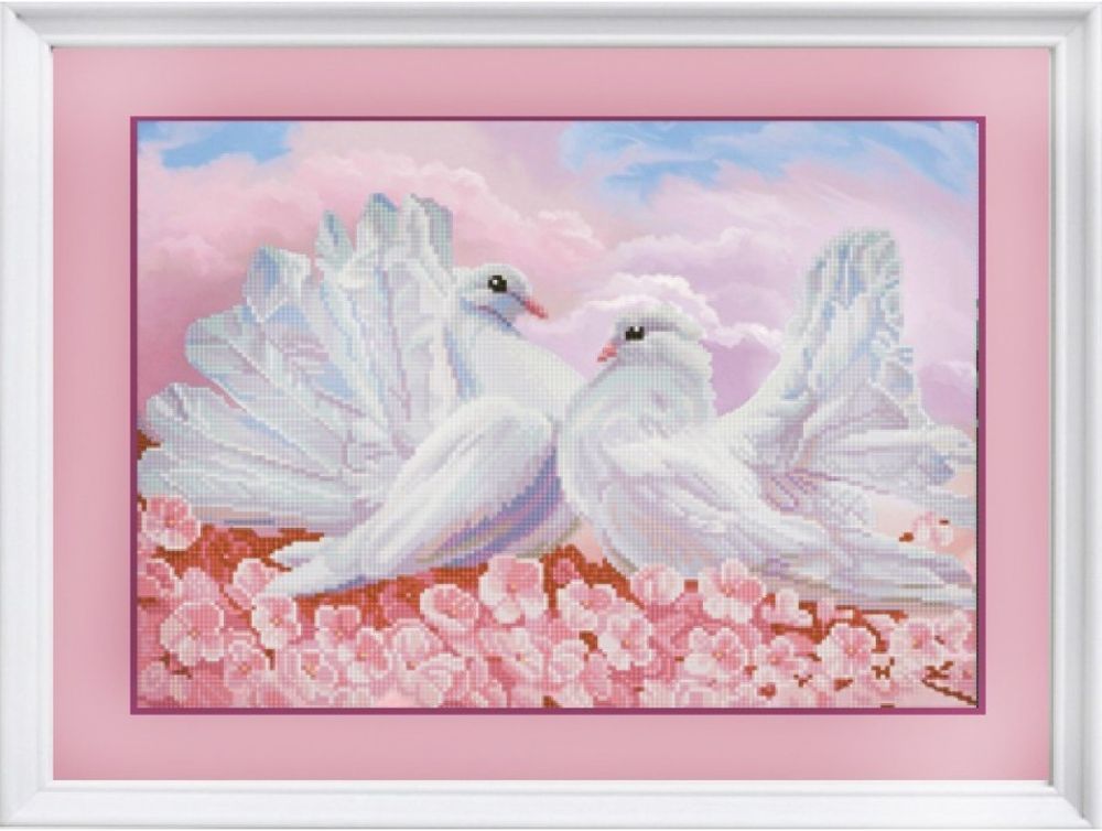 Рисунок для вышивания бисером Конек, 1279 Любовь и голуби 29х39 см