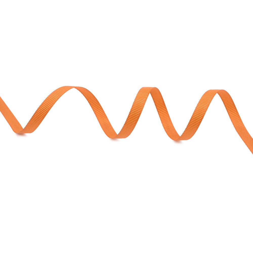 Лента репсовая (в рубчик) 6.0 мм, 046 т.оранжевый, уп.18,28 м
