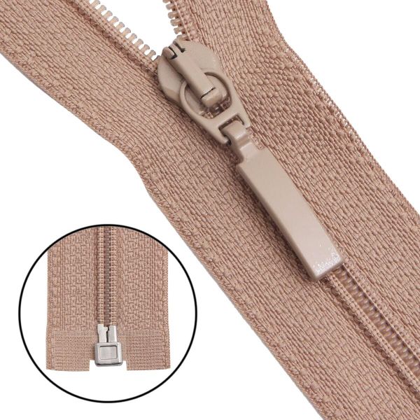 Молния спираль (витая) Arta Т5 (5 мм) 1 зам., разъем., 60 см, цв. 128 бежевый, уп.5 шт